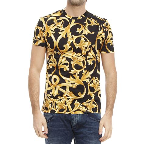 versace gold t shirt|versace collection men shirt.